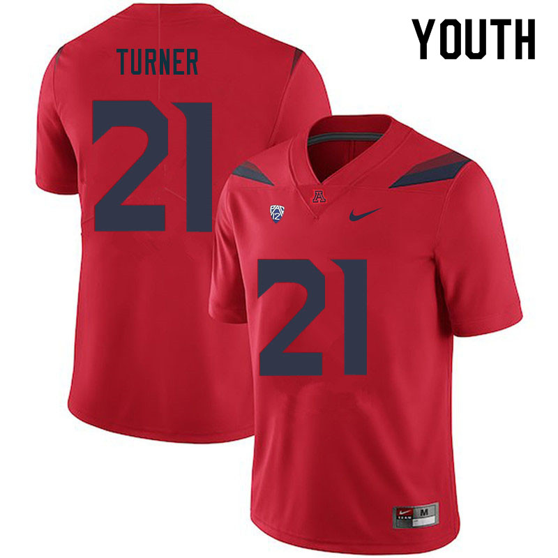 Youth #21 Jaxen Turner Arizona Wildcats College Football Jerseys Sale-Red
